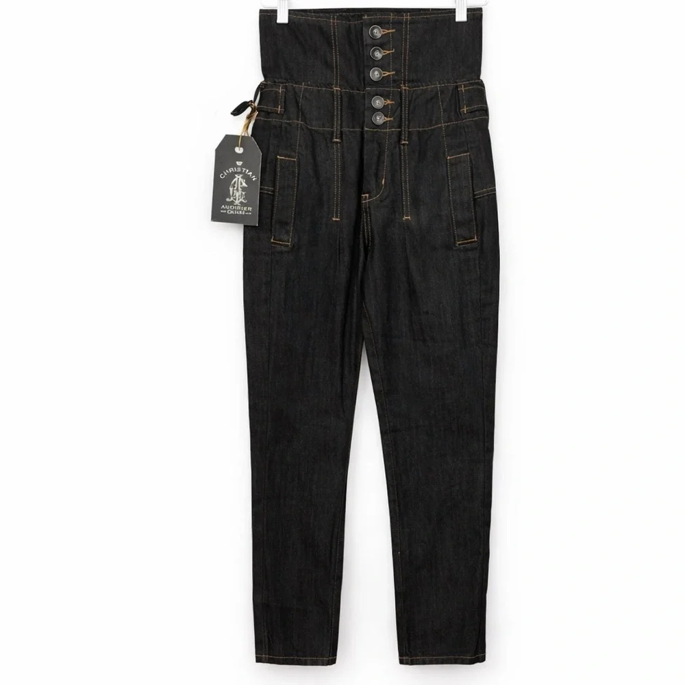Christian Audigier High-Waisted Five-Button Skinny Stacy Denim Size 28 - Picture 15 of 15